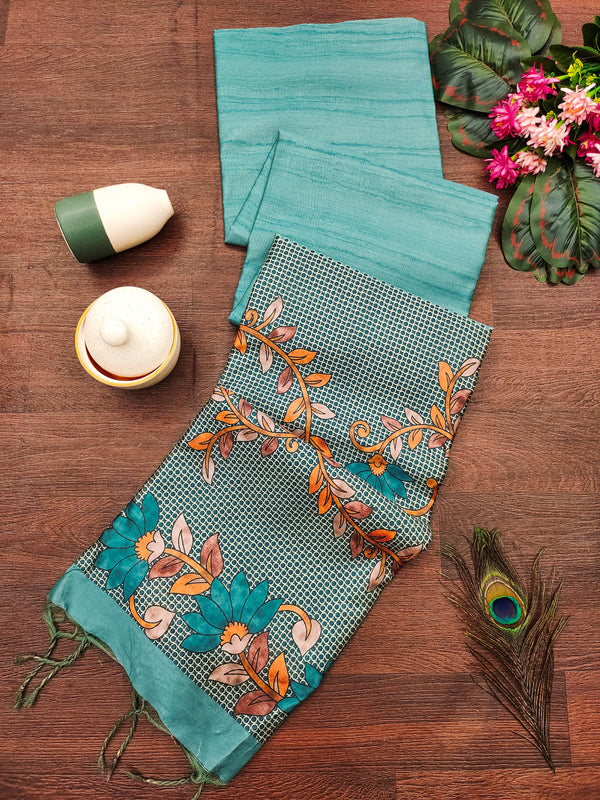 Tussar Silk Madhubani 111 - FIROZI