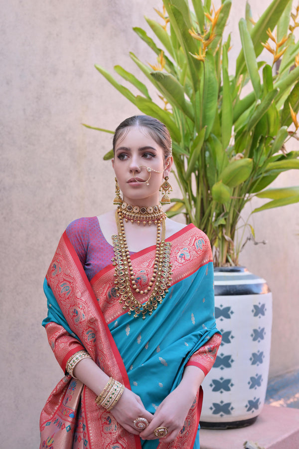 RAMA PAITHANI SILK WOVEN SAREE