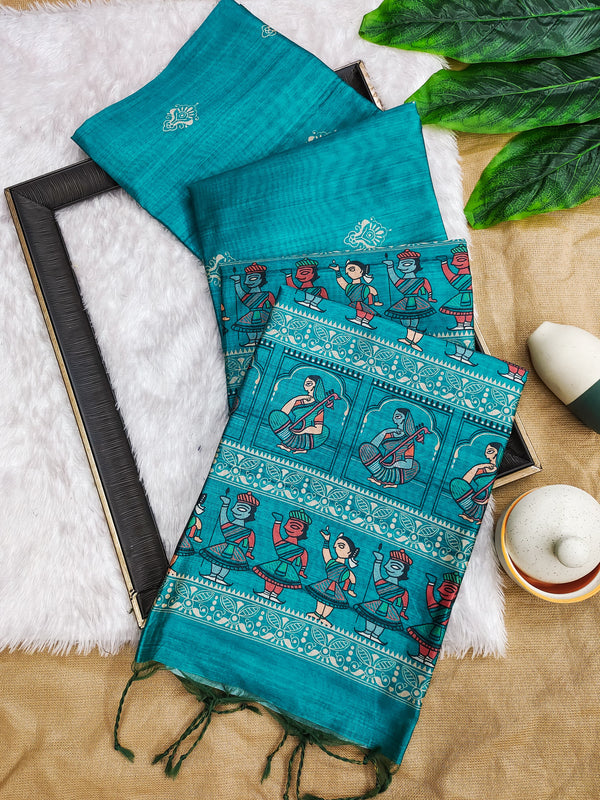 Madhubani Printed Saree - RAMA