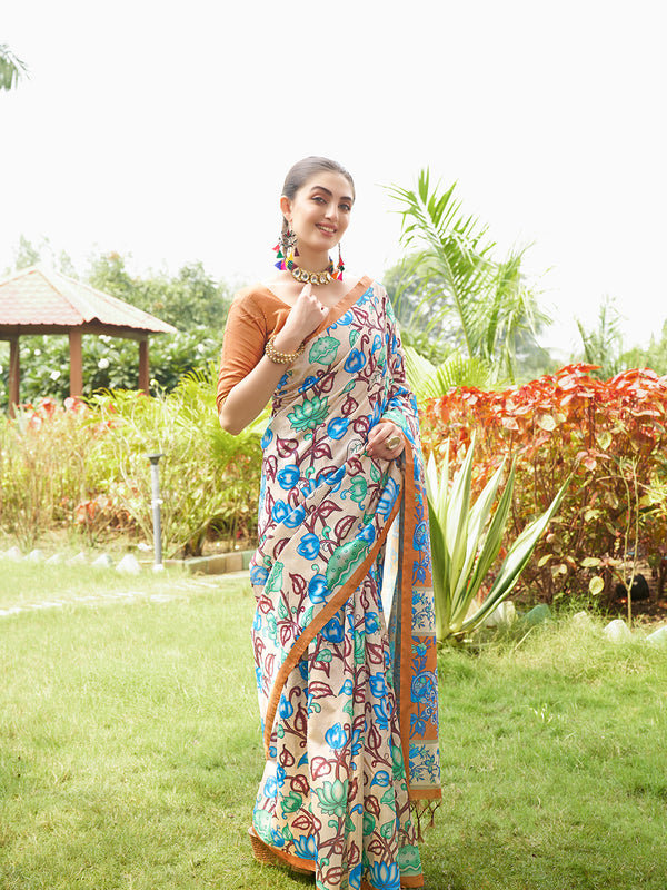 Tussar Silk Madhubani 110 - YELLOW