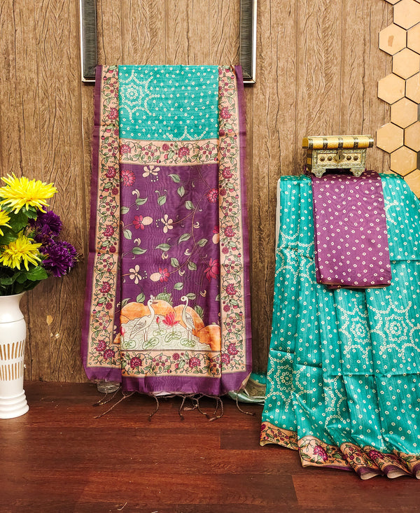 Tussar Silk Kalamkari 110-FIROZI