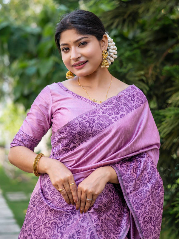 Handloom raw silk saree - BABY PINK