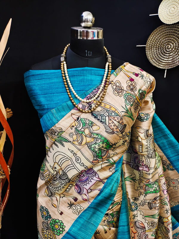 Tussar Silk kalamkari 106 - FIROZI