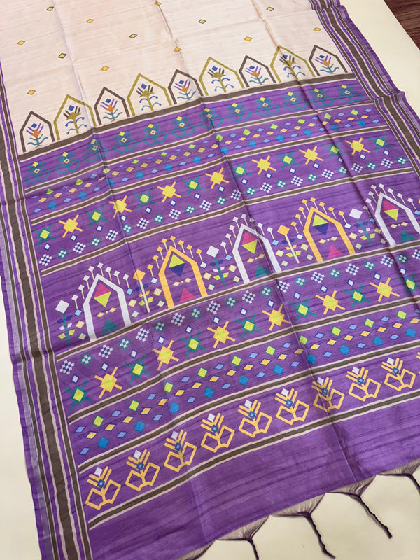 Mallai Silk Dolabedi Pallu Saree - PURPLE