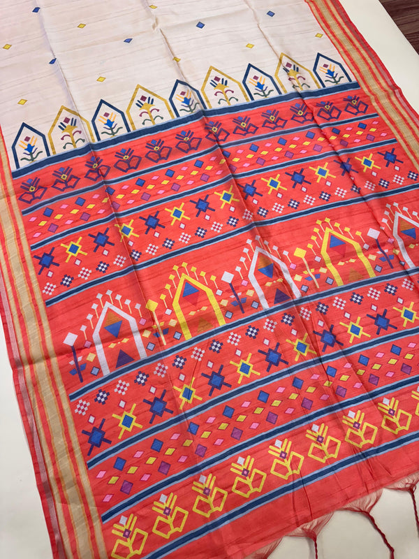 Mallai Silk Dolabedi Pallu Saree - RED