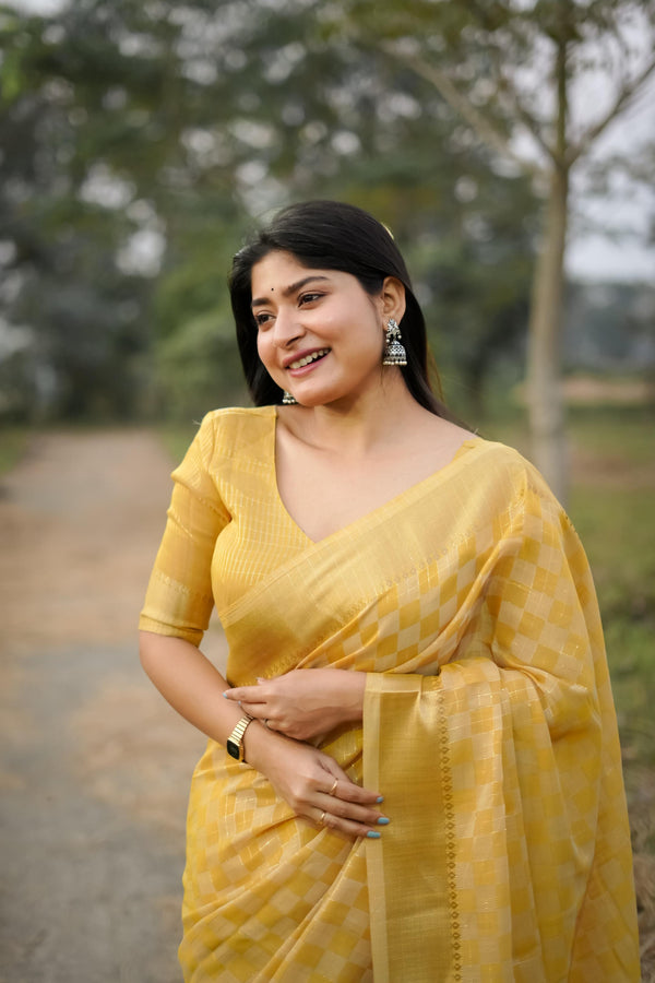 PREMIUM SOFT KALYANI SILK SAREE - YELLOW